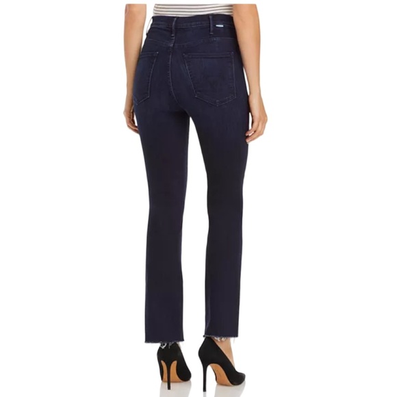 MOTHER The Hustler Ankle Fray Howling at the Disco Ball Dark Blue Denim Size 28 - Picture 2 of 14